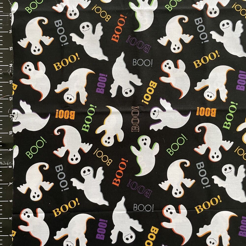 Ghosts Boo Halloween Quilting Fabric Cotton BTHY